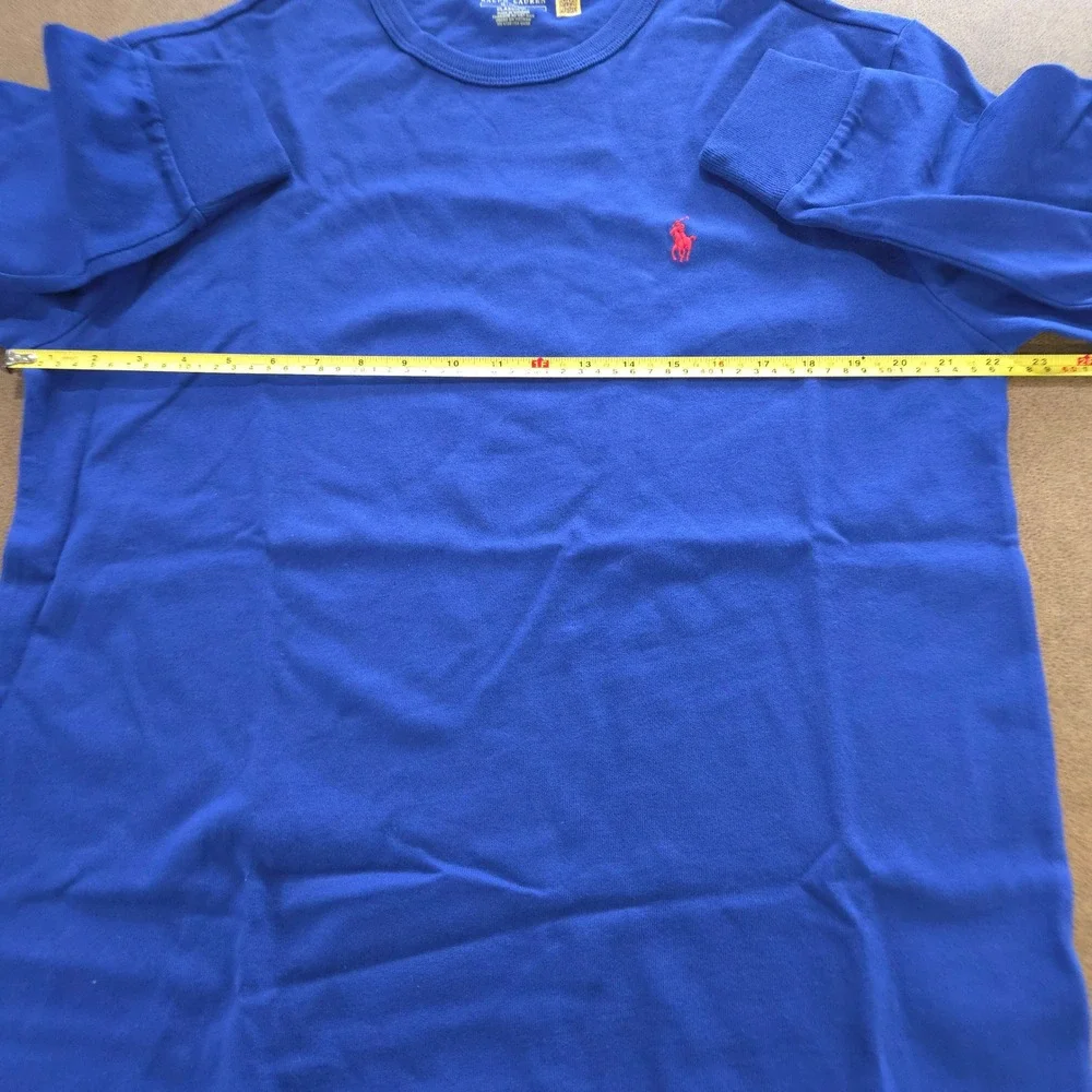 Polo Ralph Lauren hvwt T-Shirt Medium Mens Royal‎ BlueClassic Fit Long Sleeve